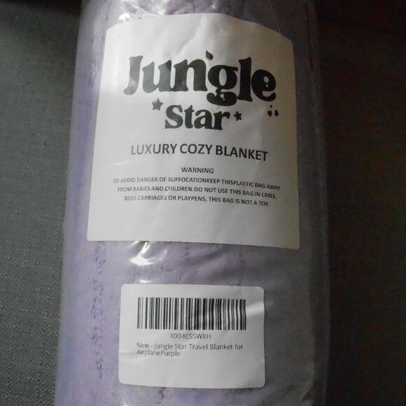 Jungle Star Luxury Cozy Blanket Microplush Lavender Airplane Lap Blanket-NEW - Picture 1 of 1